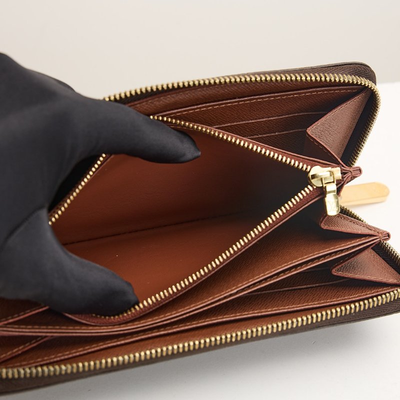 二手Lv M42616 拉鍊長夾 老花-19