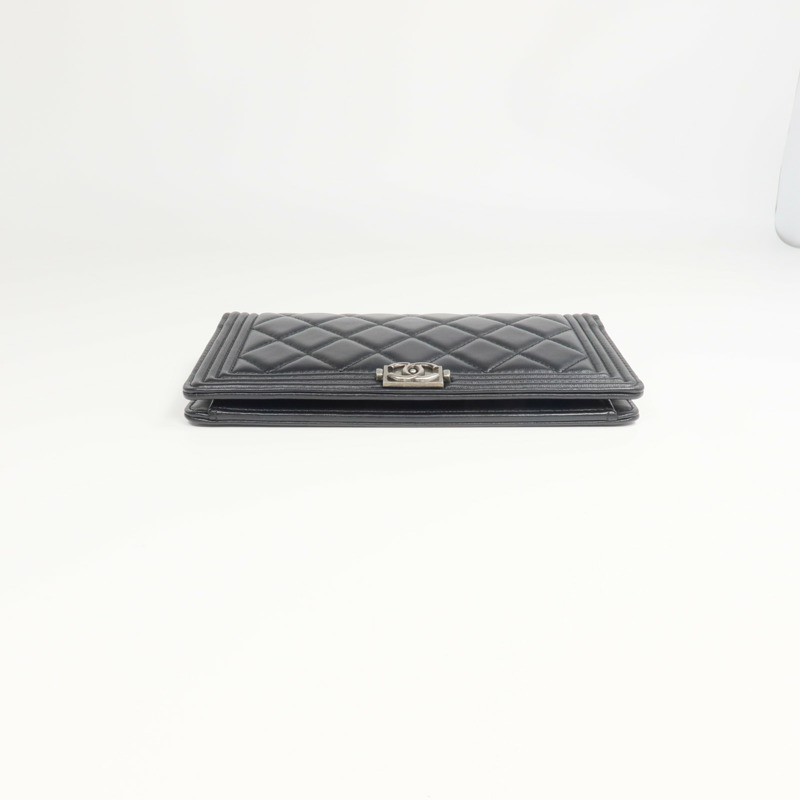 CHANEL 羊皮皮革Boy Wallet長錢包-8