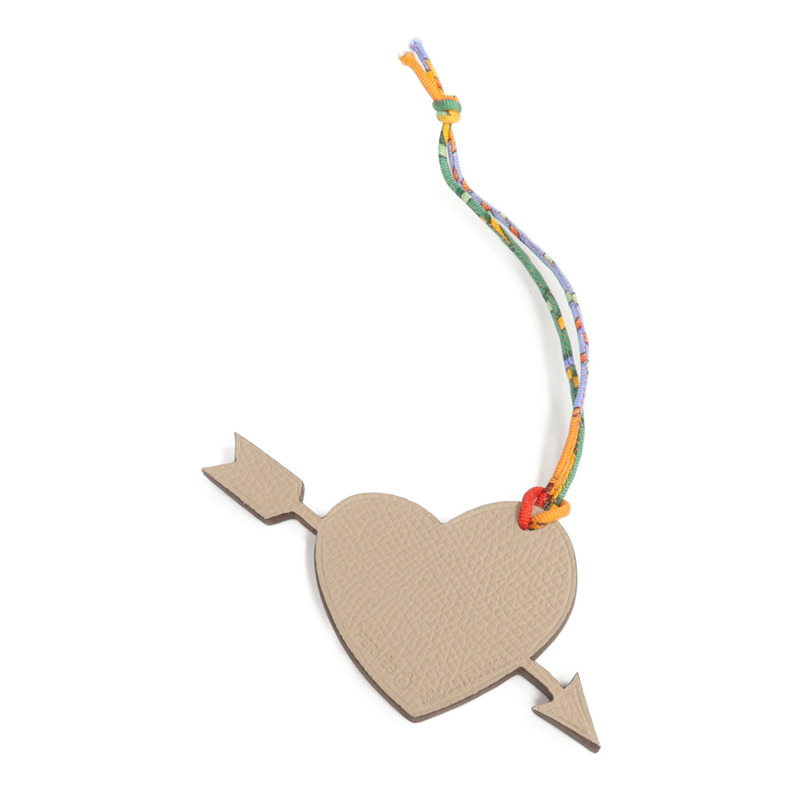 HERMES Epsom皮革Petit H Heart & Arrow Charm掛飾Trench/Bleu Electrique-1