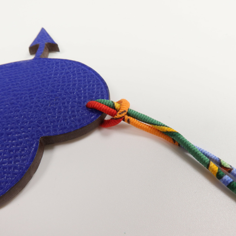 HERMES Epsom皮革Petit H Heart & Arrow Charm掛飾Trench/Bleu Electrique-3