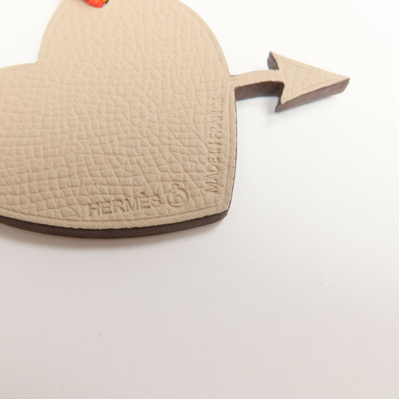 HERMES Epsom皮革Petit H Heart & Arrow Charm掛飾Trench/Bleu Electrique-5