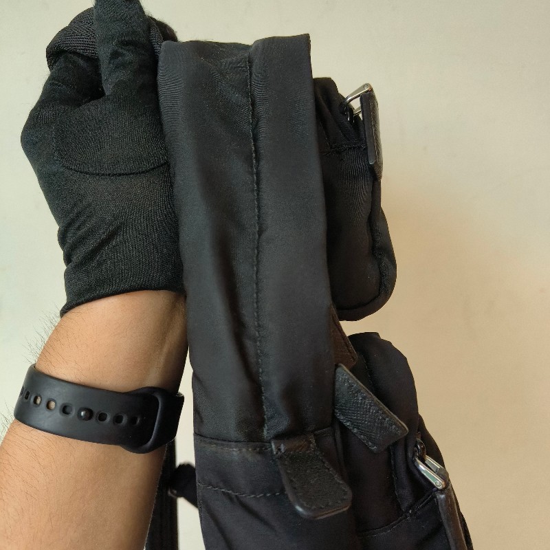 ‼️母親節狂降🫅‼️（原$39800）只到5/10⏰【8成新】㊣✨PRADA✨普拉達 黑色 帆布 口袋 胸前包 單車包 斜跨包/二手包/二手精品🌳二手樹屋🌳-31