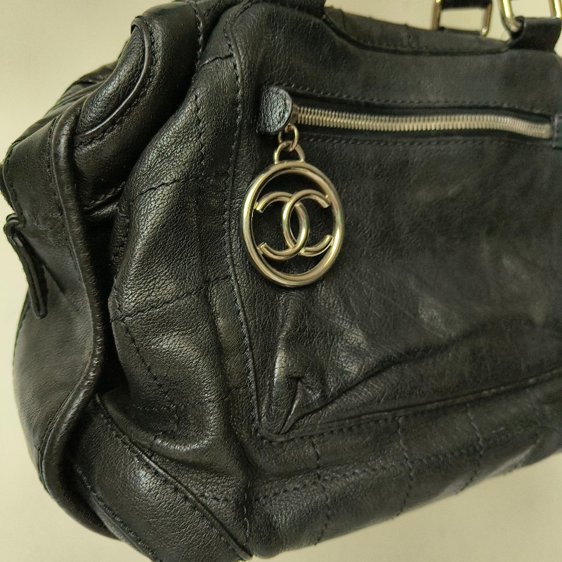 ‼️母親節狂降🫅‼️（原$42800）只到5/10⏰㊣✨CHANEL✨香奈兒 黑色 老香 小香 雙C 雷標 保齡球包 托特包 肩背包/二手包/二手精品🌳二手樹屋🌳-13