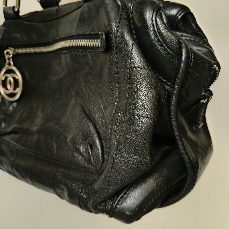 ‼️母親節狂降🫅‼️（原$42800）只到5/10⏰㊣✨CHANEL✨香奈兒 黑色 老香 小香 雙C 雷標 保齡球包 托特包 肩背包/二手包/二手精品🌳二手樹屋🌳-15