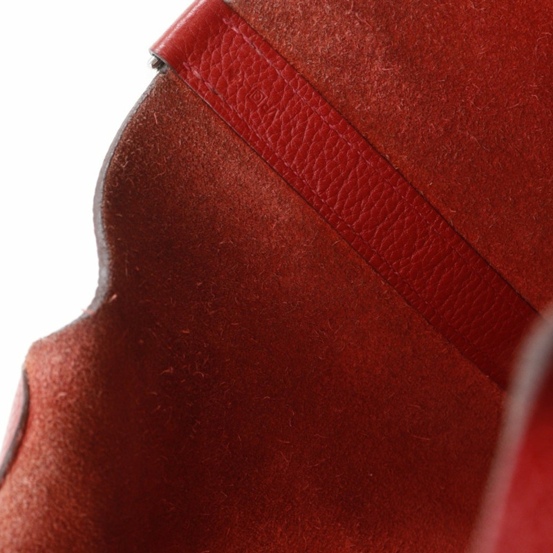 愛馬仕 Picotin Lock GM 手提包，Taurillon Clemence 皮革，2013 年款，紅色/銀色五金，□Q A5 尺寸，皮帶扣，女士款。-9