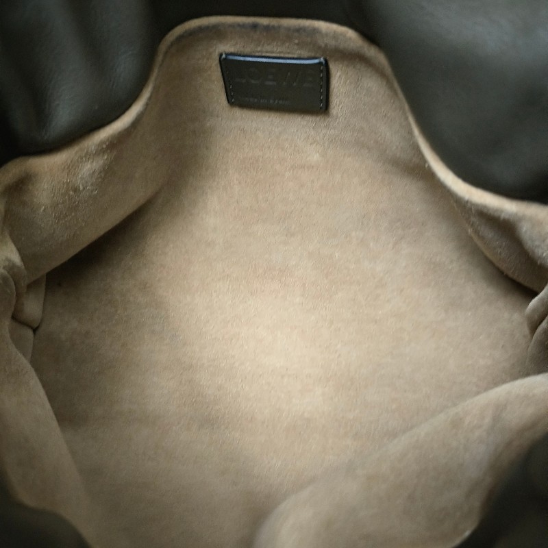 ‼️母親節狂降🫅‼️（原$32800）只到5/10⏰【8成新】㊣✨ LOEWE ✨（附購證/防塵袋）羅威 Flamenco 綠色 小羊皮 束口 福袋包 肩背包 斜背包/二手包/二手精品🌳二手樹屋🌳-33