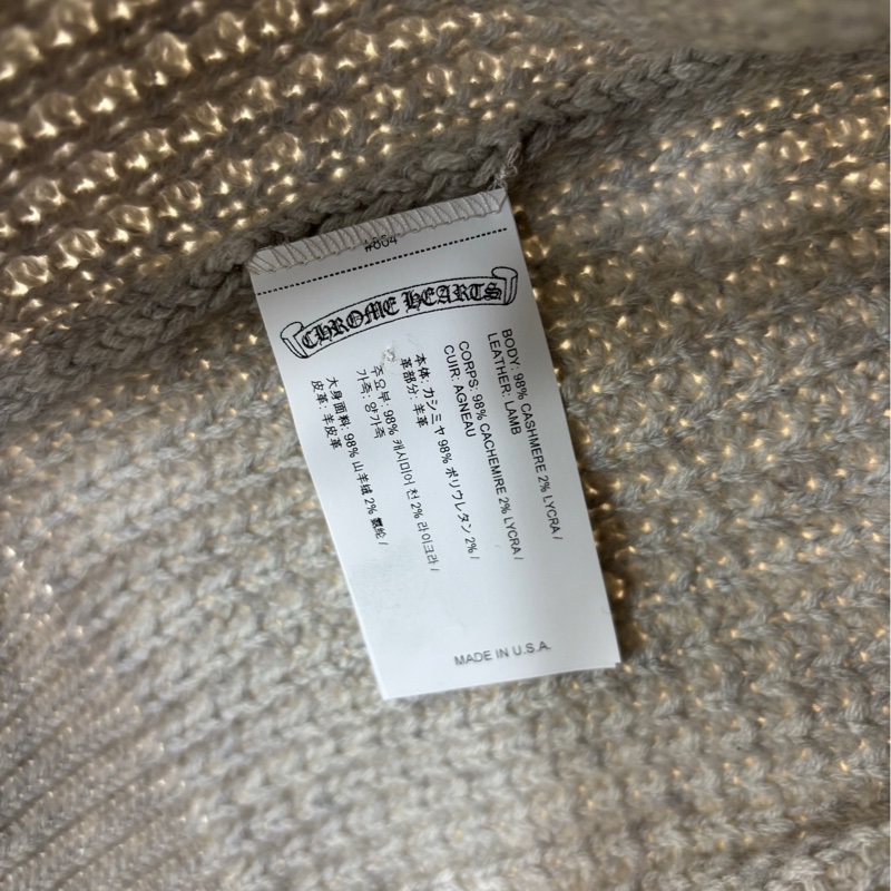 Chrome Hearts 灰色拼皮十字架開襟衫 小號-4