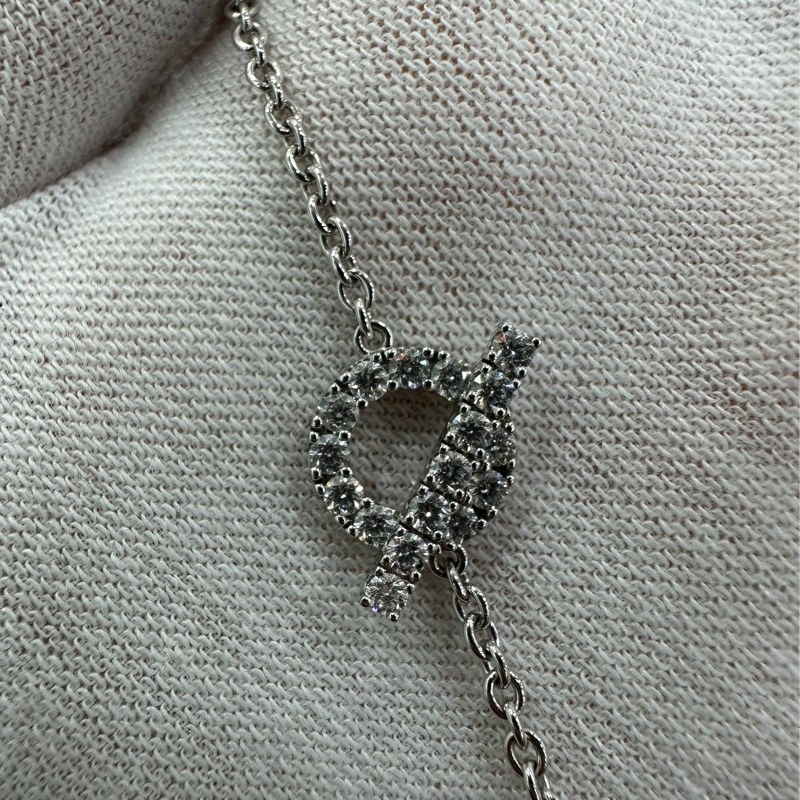 Hermes 愛馬仕 Finesse白金滿鑽小Q手鍊 21年 全套有購證有證書-3