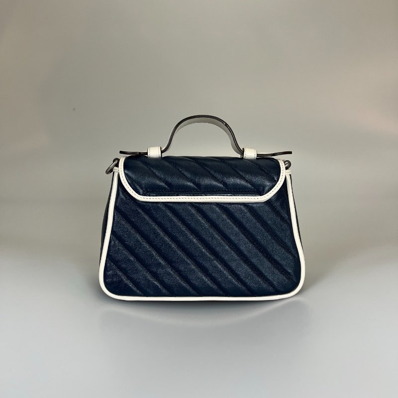 GUCCI 583571 藍拚白MARMONT HANDLE包-1
