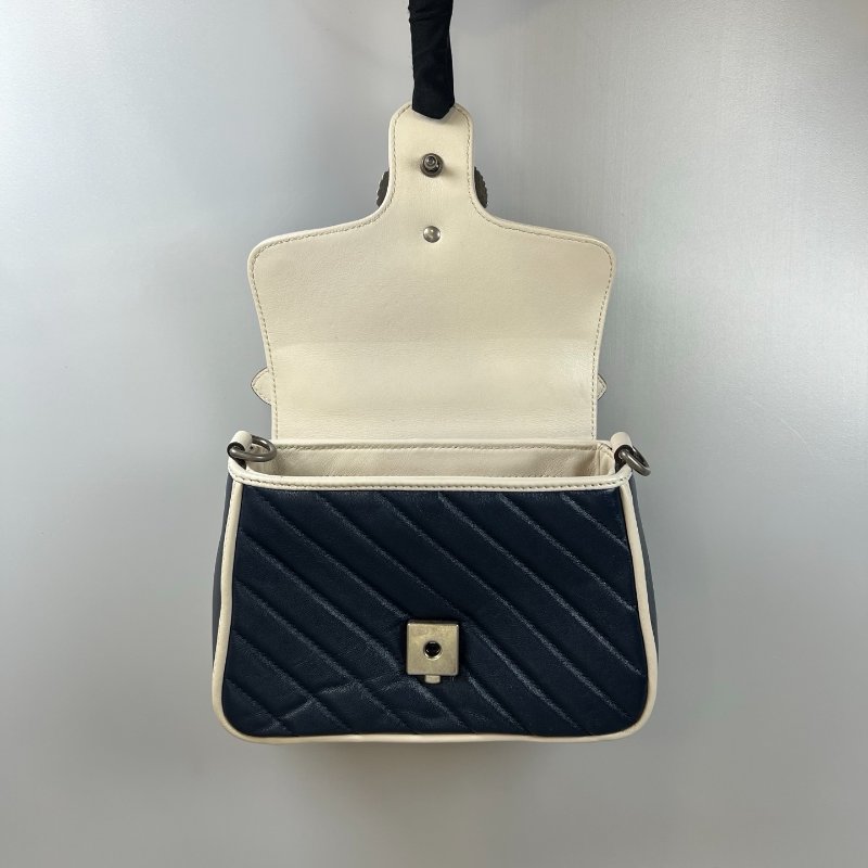 GUCCI 583571 藍拚白MARMONT HANDLE包-5