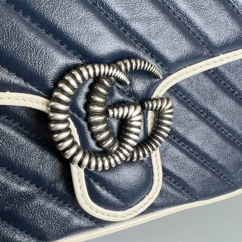 GUCCI 583571 藍拚白MARMONT HANDLE包-7