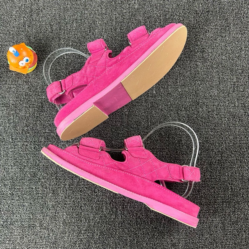 Chanel香奈兒粉色魔術貼涼鞋 尺碼38-10