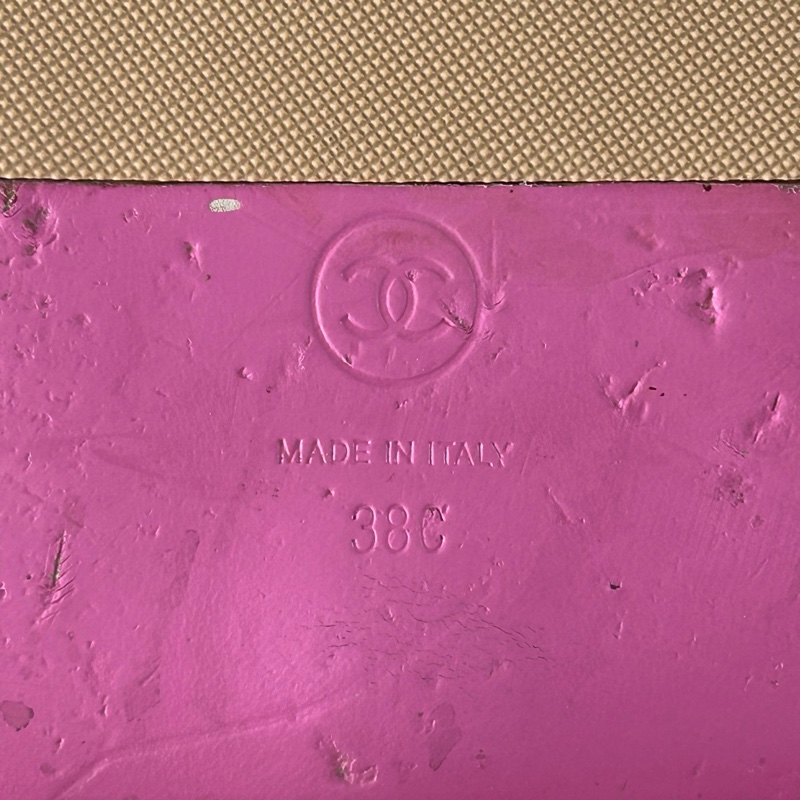 Chanel香奈兒粉色魔術貼涼鞋 尺碼38-12