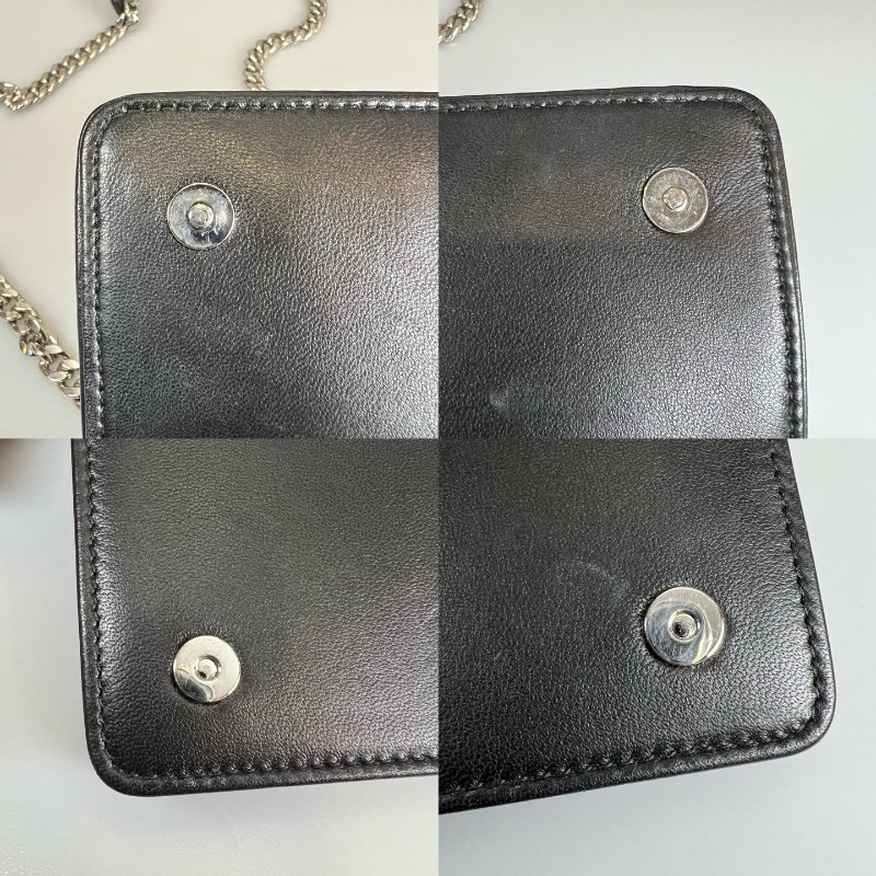 MIUMIU  黑銀褶皺掀蓋斜挎包-10