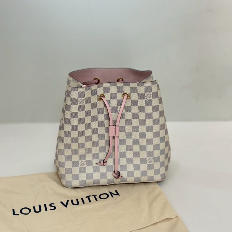Louis Vuitton｜白棋盤格紋水桶-0