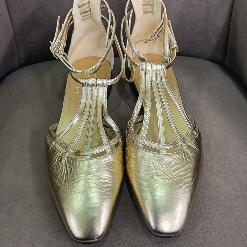 閒置未使用 香奈兒Chanel 金色系帶涼鞋 夏季女士39 碼 單品-1