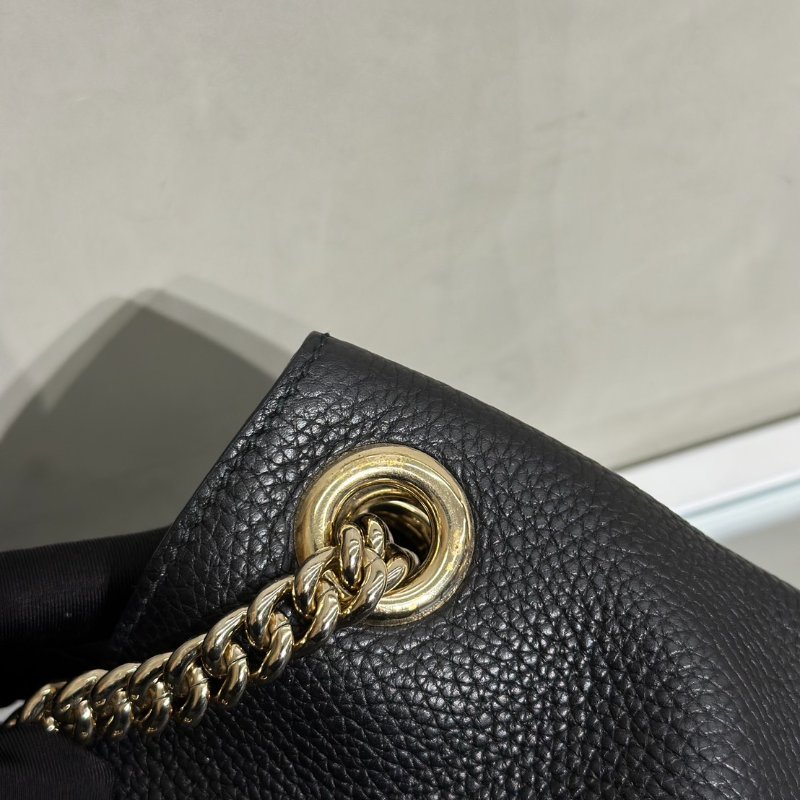 GUCCI 經典GG雙鍊單間托特包 - 黑-14