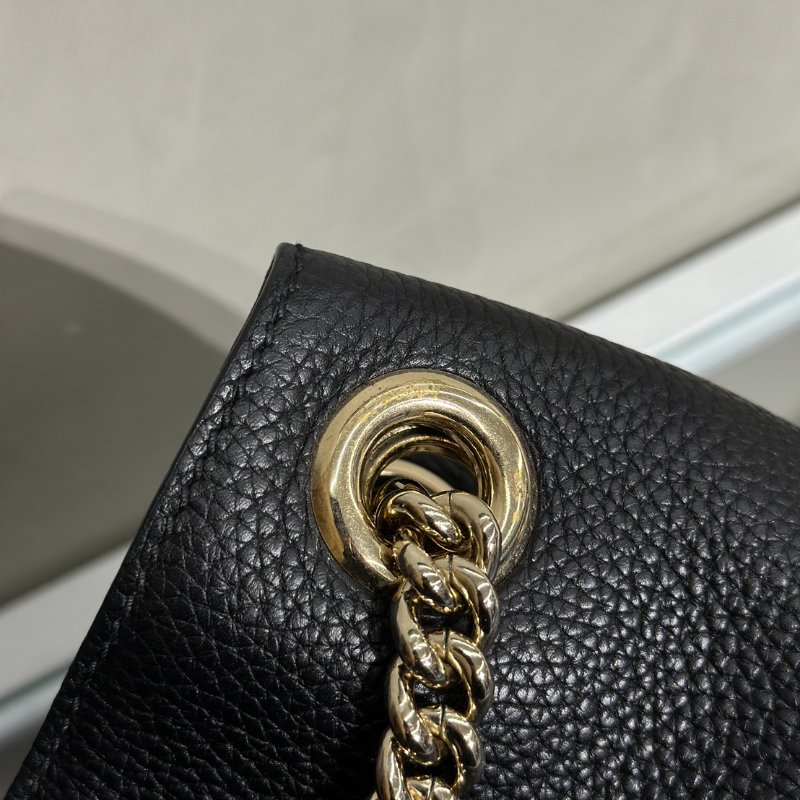 GUCCI 經典GG雙鍊單間托特包 - 黑-15