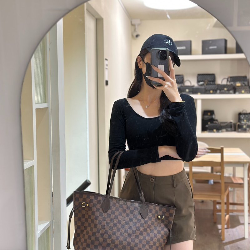 LOUIS VUITTON Neverfull tote - MM棋盤格-1