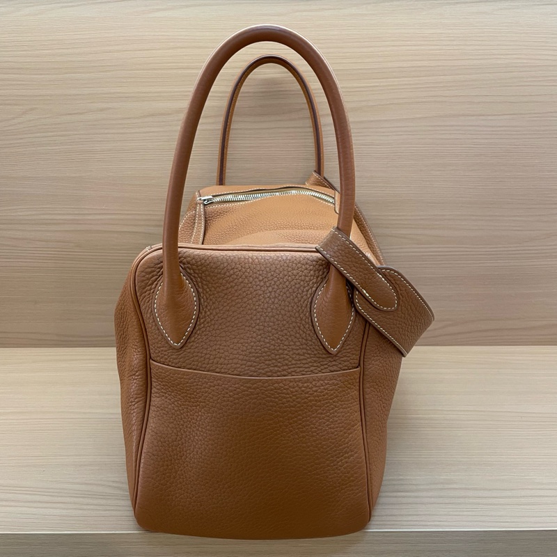 NO:C84 Hermes愛馬仕 LINDY 金棕色銀扣TC 34 ，2015年 t刻 無附件-2