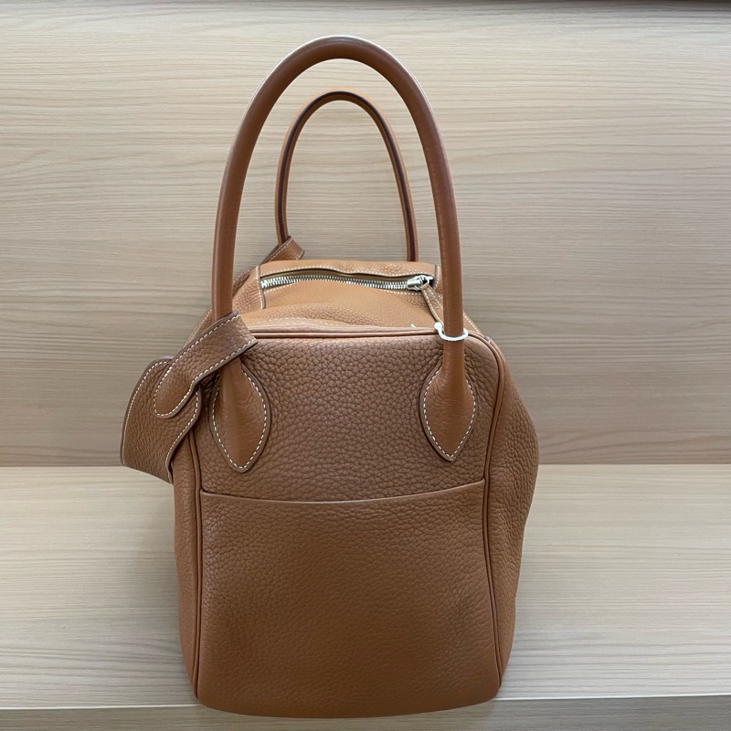 NO:C84 Hermes愛馬仕 LINDY 金棕色銀扣TC 34 ，2015年 t刻 無附件-3