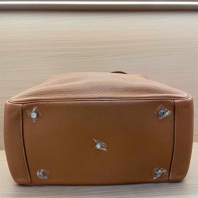 NO:C84 Hermes愛馬仕 LINDY 金棕色銀扣TC 34 ，2015年 t刻 無附件-5