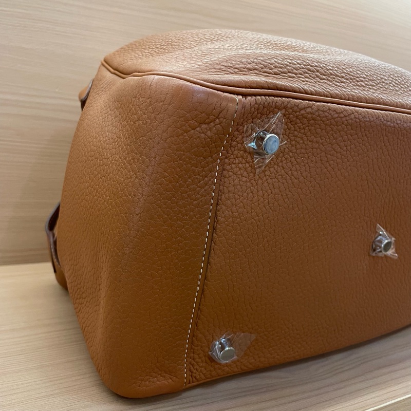 NO:C84 Hermes愛馬仕 LINDY 金棕色銀扣TC 34 ，2015年 t刻 無附件-6