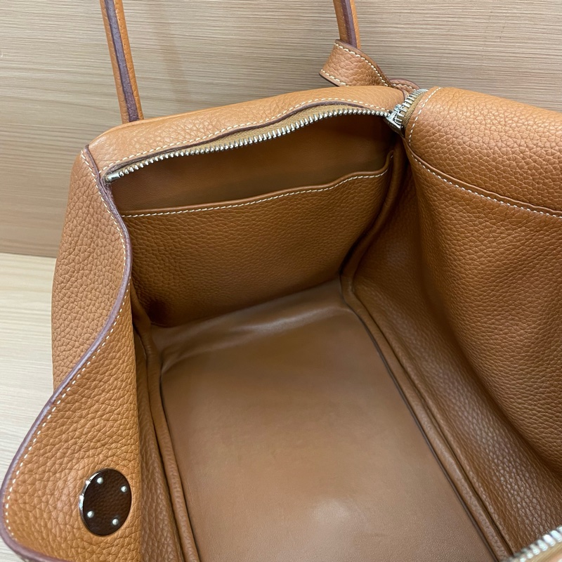 NO:C84 Hermes愛馬仕 LINDY 金棕色銀扣TC 34 ，2015年 t刻 無附件-10