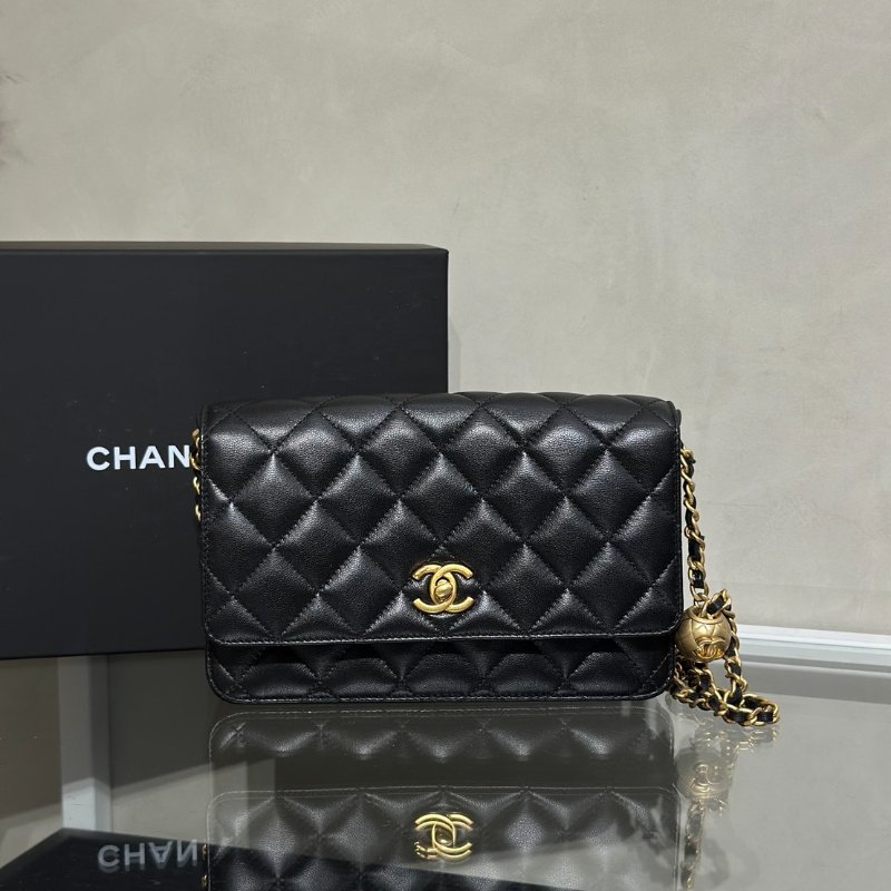CHANEL 經典羊皮WOC - 金球黑金-0