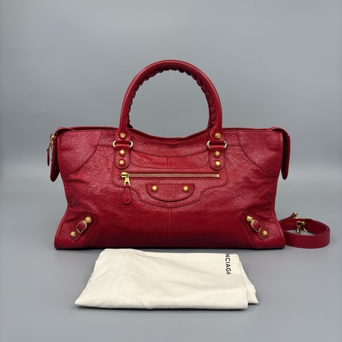 Balenciaga 巴黎世家 97新 油臘皮機車手提包