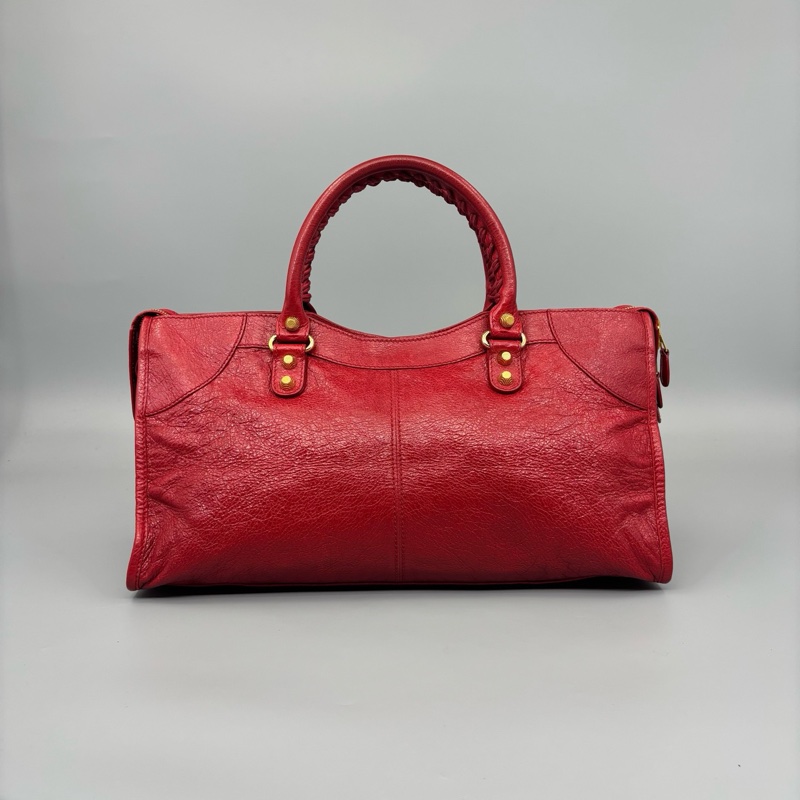 Balenciaga 巴黎世家 97新 油臘皮機車手提包-1