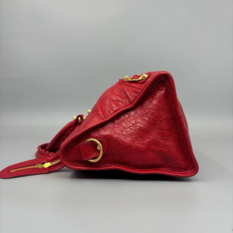 Balenciaga 巴黎世家 97新 油臘皮機車手提包-3