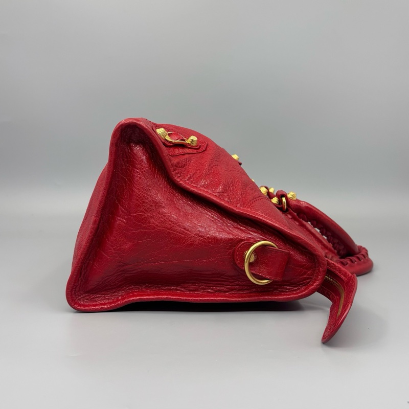 Balenciaga 巴黎世家 97新 油臘皮機車手提包-4