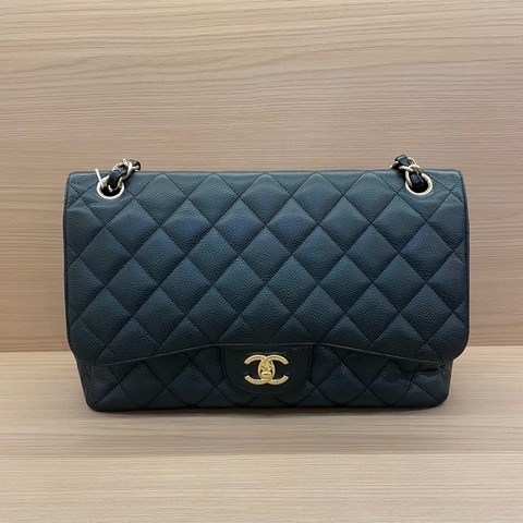 Chanel香奈兒 單肩斜挎鏈條包cf黑色 荔枝皮 大號 2012年 16開 無附件