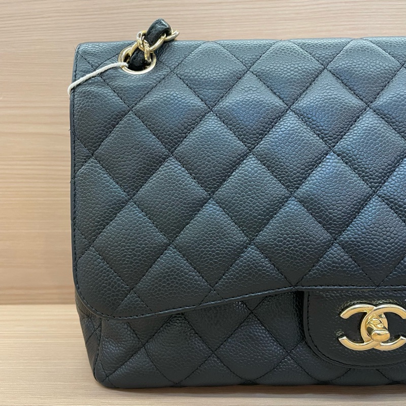 NO:D18 Chanel香奈兒 單肩斜挎鏈條包cf黑色 荔枝皮 大號 2012年 16開 無附件-5