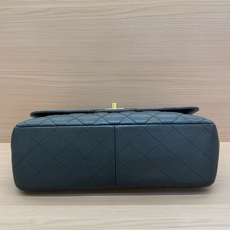 NO:D18 Chanel香奈兒 單肩斜挎鏈條包cf黑色 荔枝皮 大號 2012年 16開 無附件-7