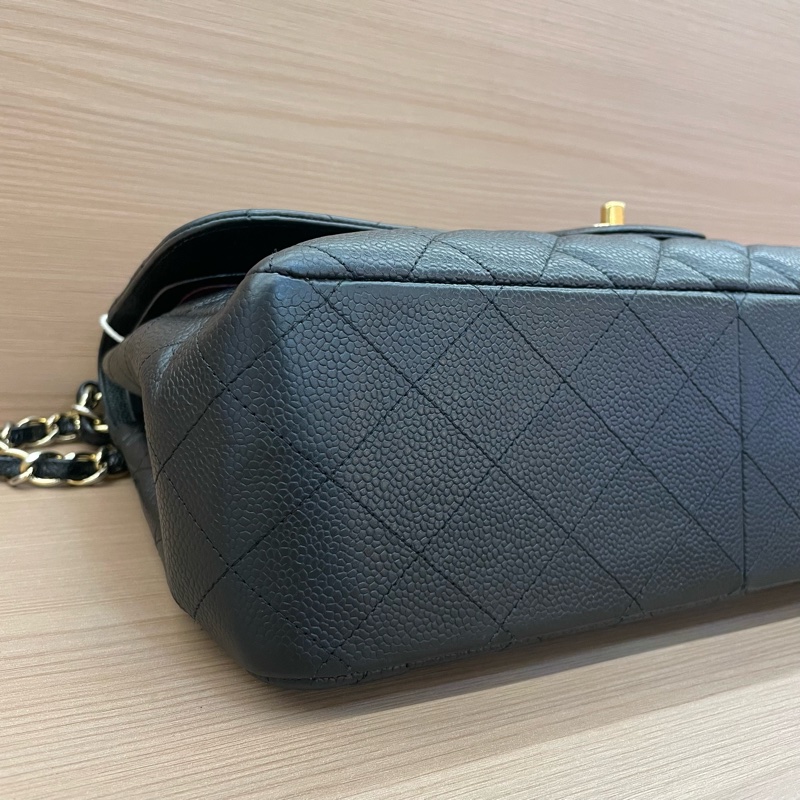 NO:D18 Chanel香奈兒 單肩斜挎鏈條包cf黑色 荔枝皮 大號 2012年 16開 無附件-8