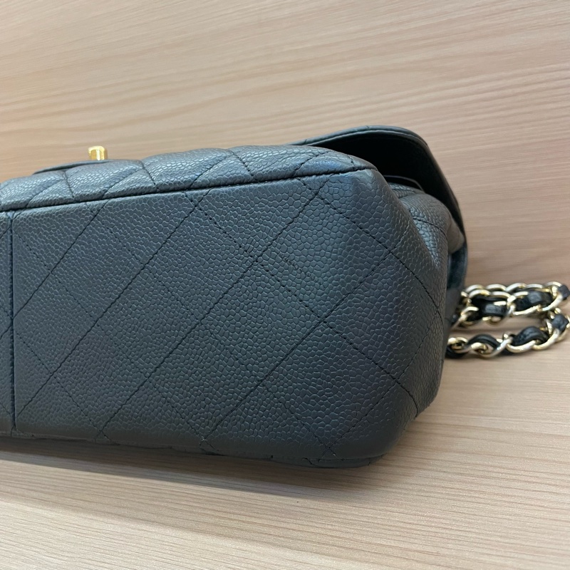 NO:D18 Chanel香奈兒 單肩斜挎鏈條包cf黑色 荔枝皮 大號 2012年 16開 無附件-9