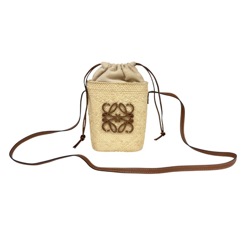 LOEWE Anagram 草編 斜揹袋-0