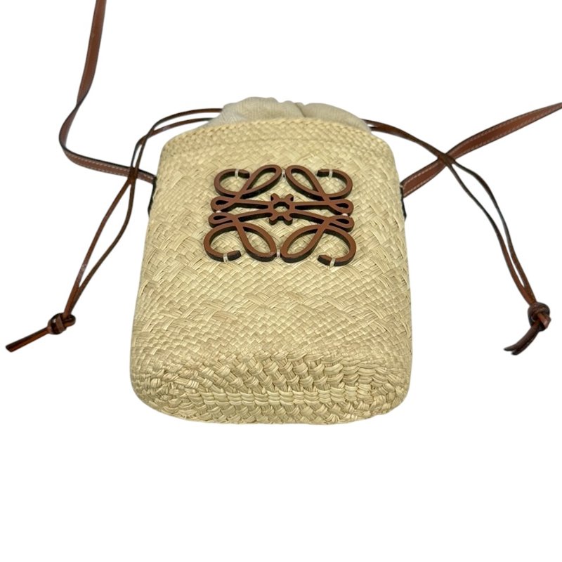 LOEWE Anagram 草編 斜揹袋-8