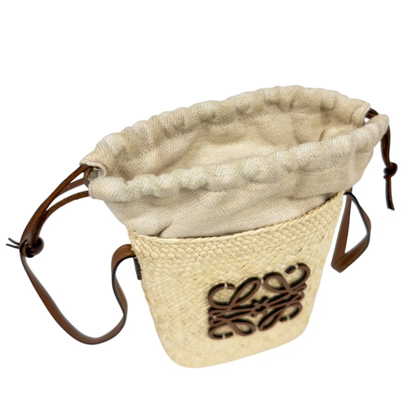 LOEWE Anagram 草編 斜揹袋-12