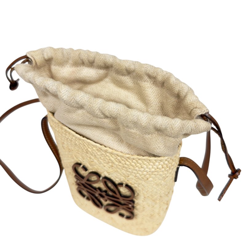 LOEWE Anagram 草編 斜揹袋-13