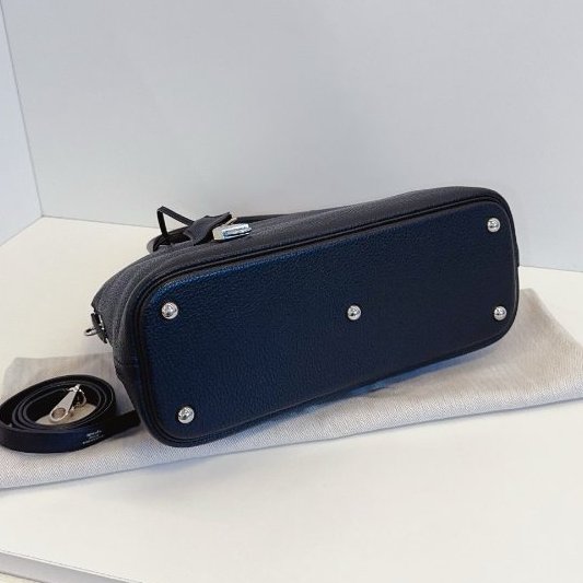 Hermes愛馬仕 Bolide31 黑色銀扣保齡球包-7