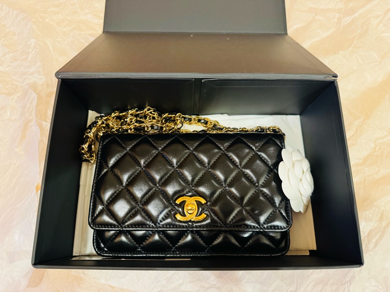 CHANEL WOC 經典黑金鏈條包｜近全新｜-0