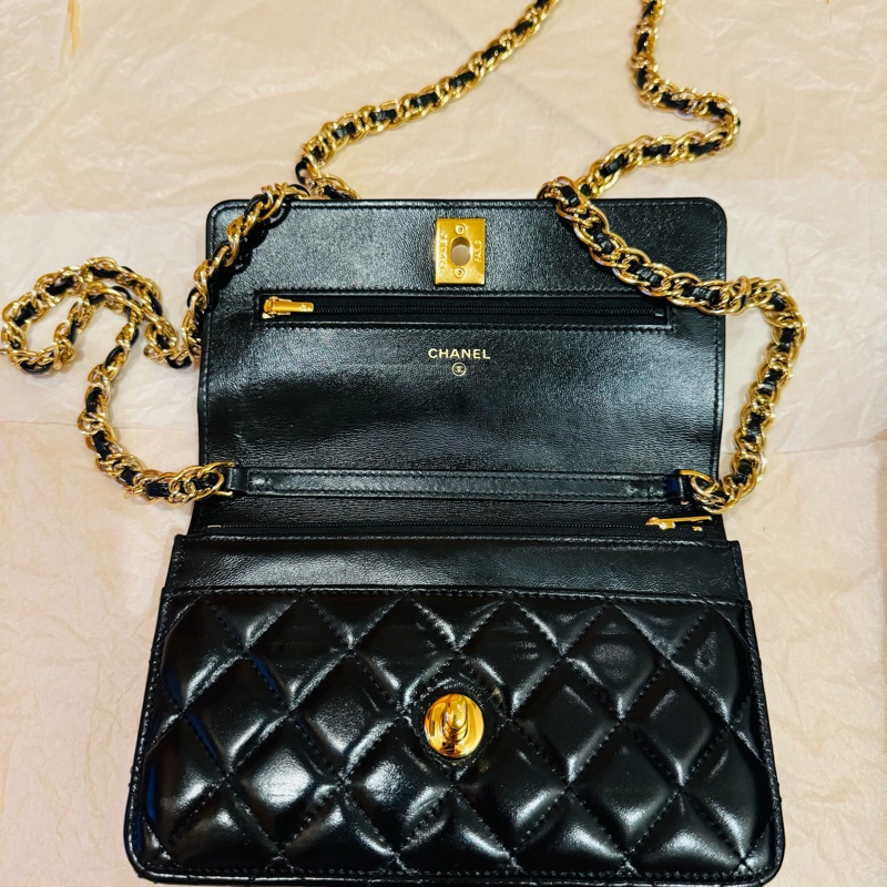 CHANEL WOC 經典黑金鏈條包｜近全新｜-3