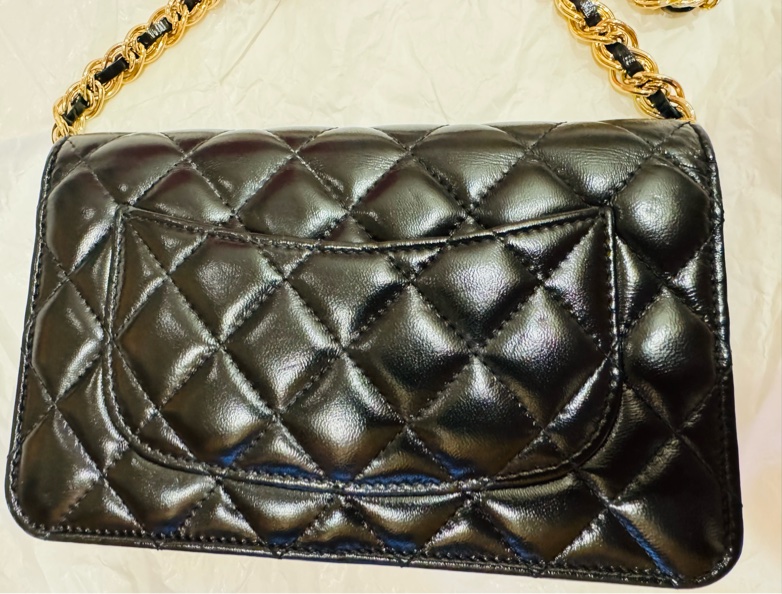 CHANEL WOC 經典黑金鏈條包｜近全新｜-9