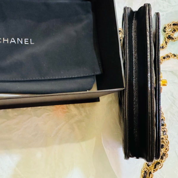 CHANEL WOC 經典黑金鏈條包｜近全新｜-10