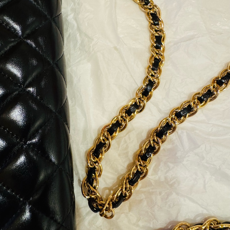 CHANEL WOC 經典黑金鏈條包｜近全新｜-12