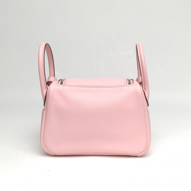 HERMES LindyMini3Q新櫻花粉Swift皮Z刻銀扣肩背包-2