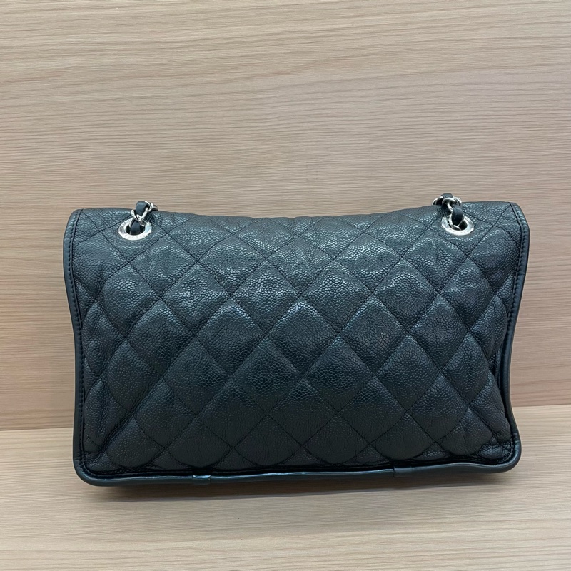 NO:D4 Chanel香奈兒 机场包黑色 荔枝皮 2013年 尺寸30*6*20 可單肩斜挎 無附件-1